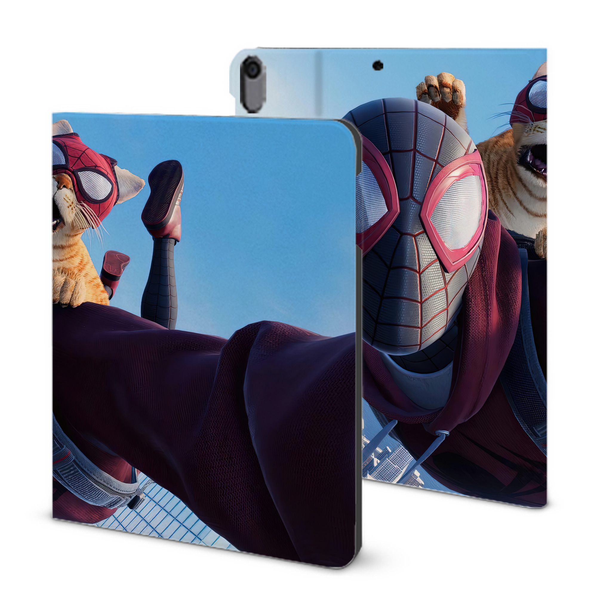 （画像用） Spider Man スパイダーマン IPad ケース ブック型 PUレザー TPU 耐衝撃 軽量 薄型 ペン収納なし 全面保護 IPad 各モデル対応